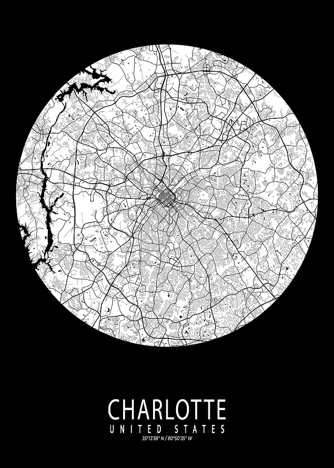 Charlotte Map Full Moon