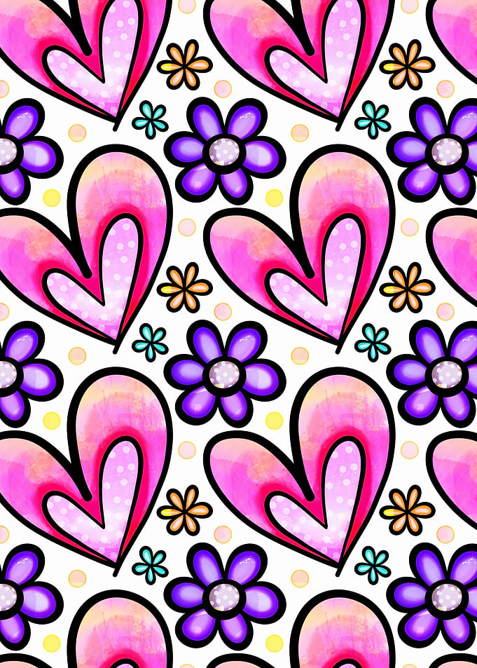 Doodle Heart Flower 06