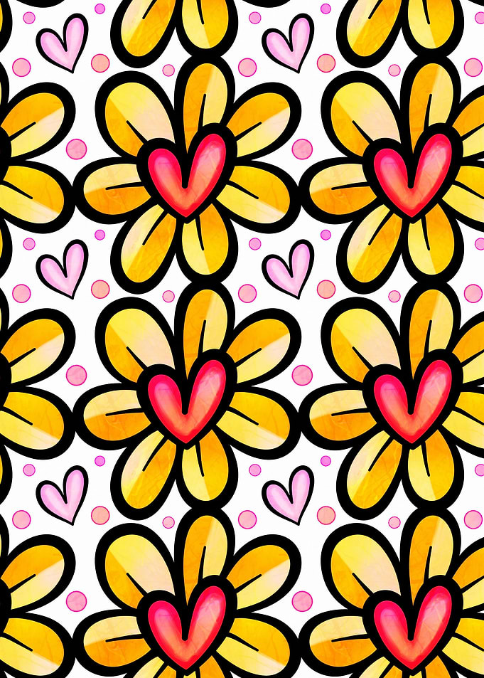 Doodle Heart Flower 09