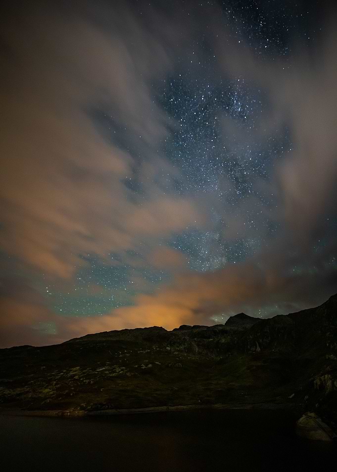 Cloudy night sky