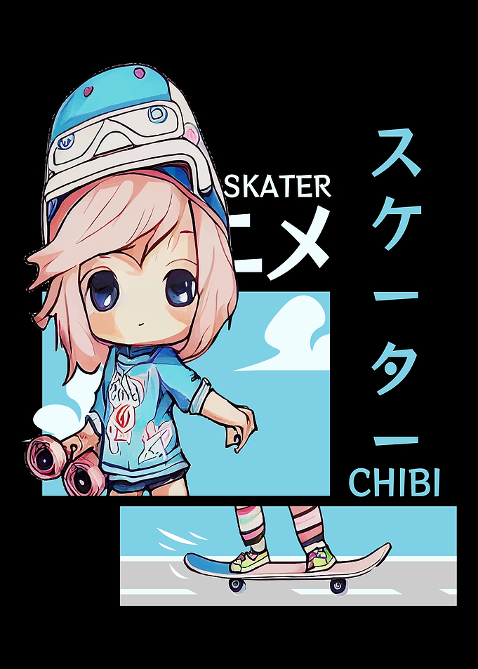 Skateboarder Anime Chibi