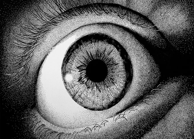 Black and white eye