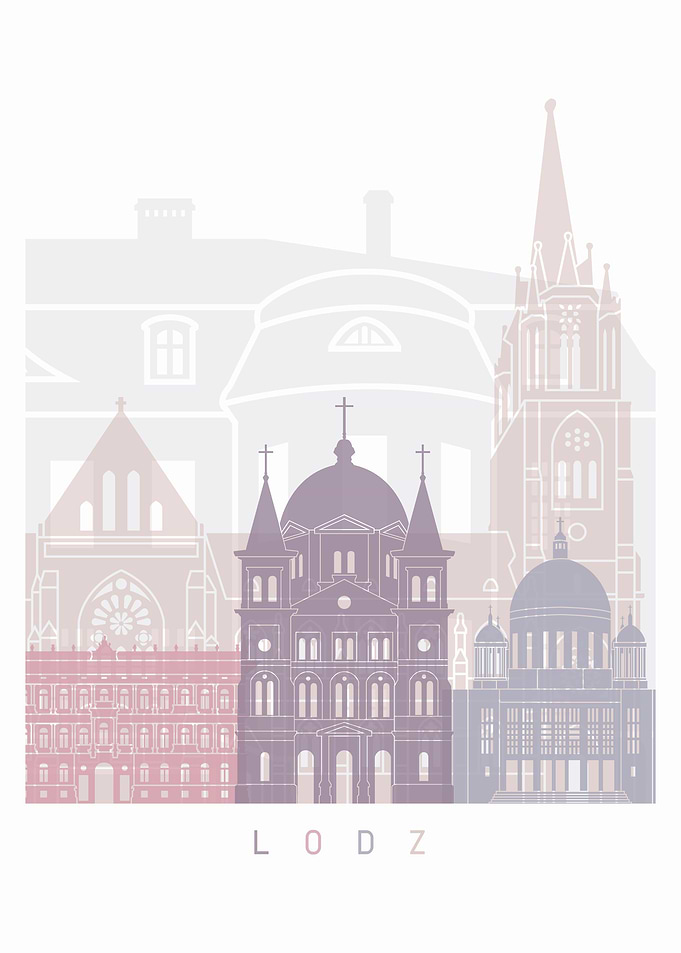 Lodz skyline poster