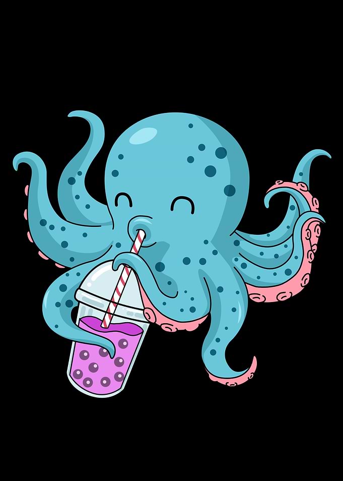 Bubble Tea Boba Octopus