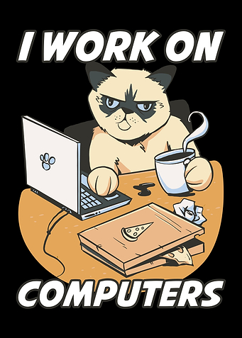 I Work On Computers Cat