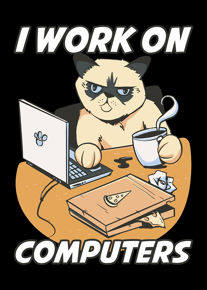 I Work On Computers Cat