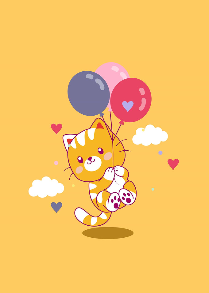 Cute cat flying