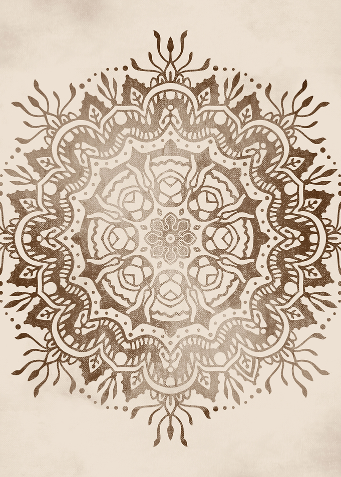 Brown ethnic mandala no539