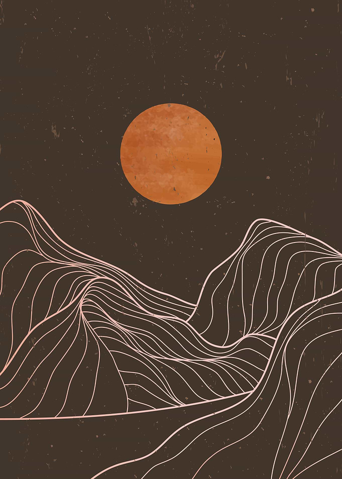 Mountain line art
