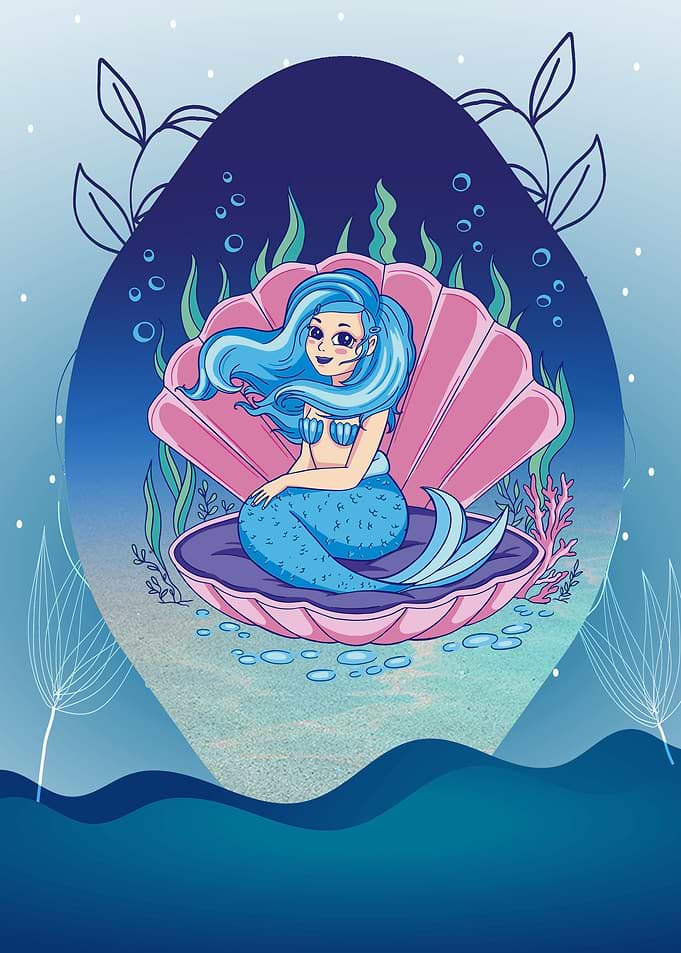 Mermaid Girl underwater