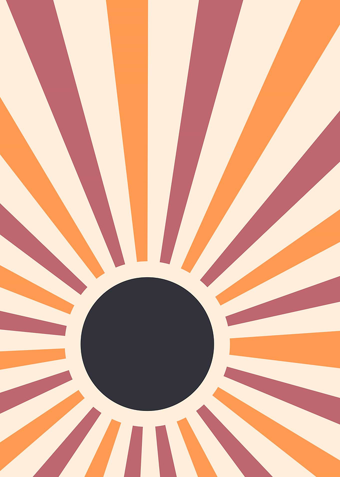 Vintage sun modern art