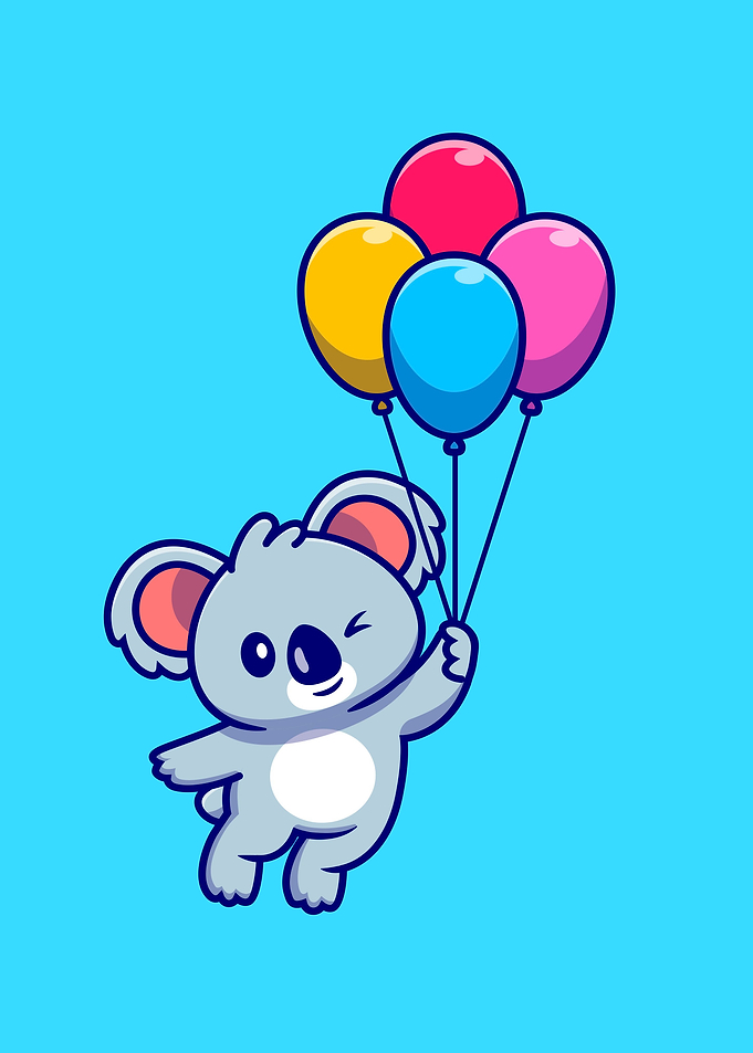 Cute koala floating