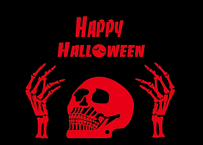 Happy Halloween skull back