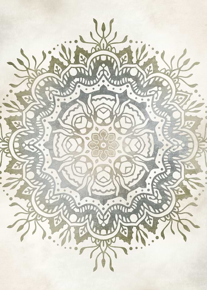 Beige Green Blue Mandala