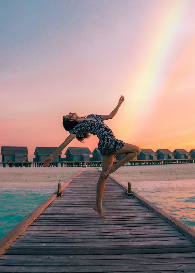 Dancing on a pier
