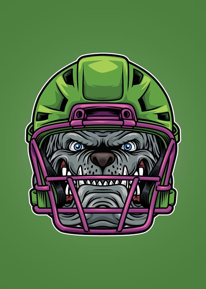 Bulldog head mascot footba