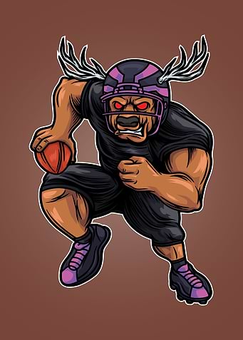 Deer mascot football
