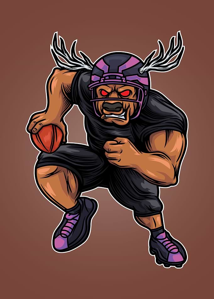 Deer mascot football