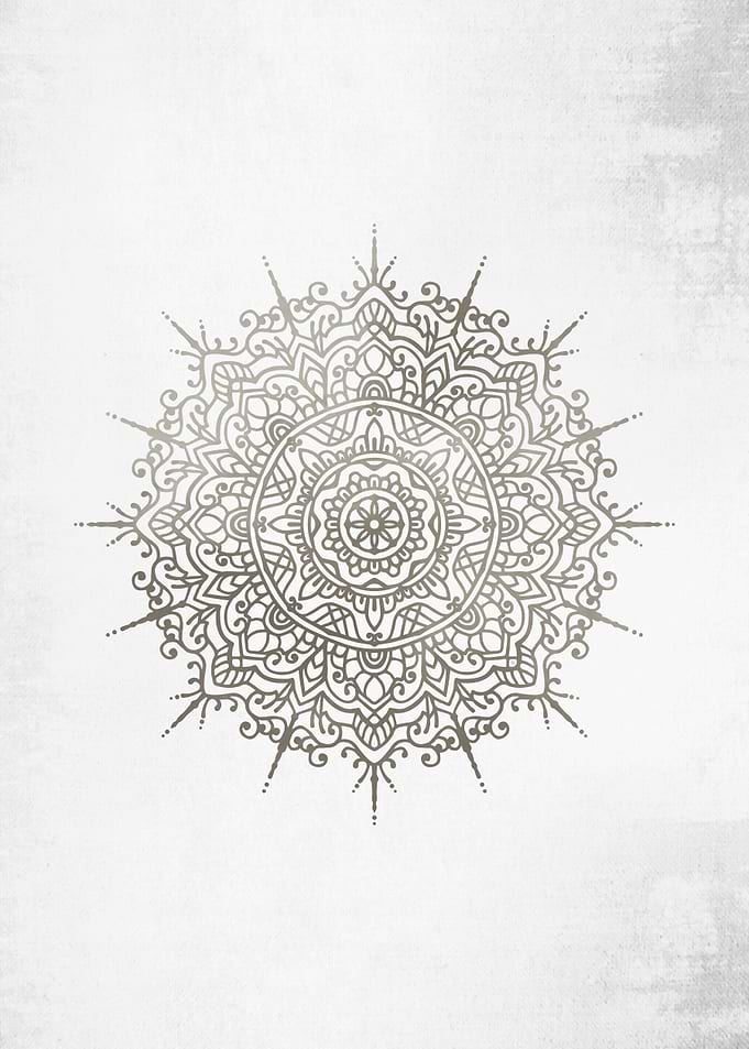 Grey tribal mandala no469b