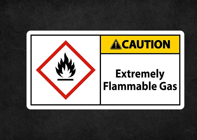 caution flammable sign