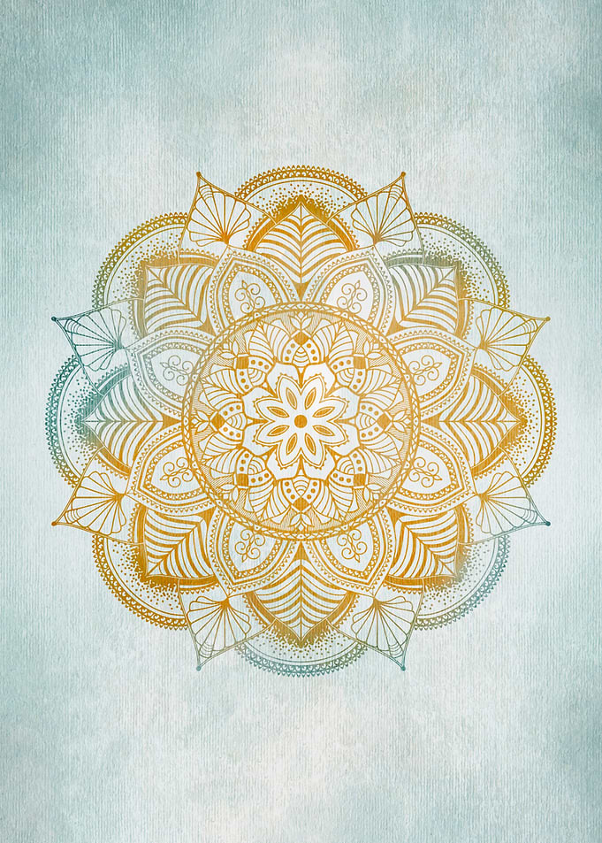 Teal Orange Mandala no363