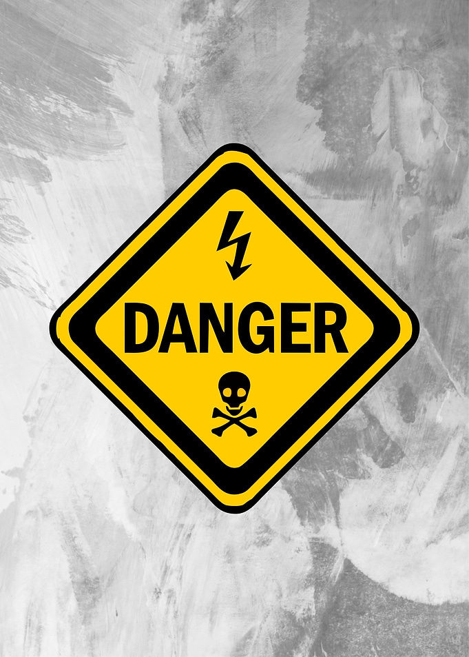 Danger high voltage sign