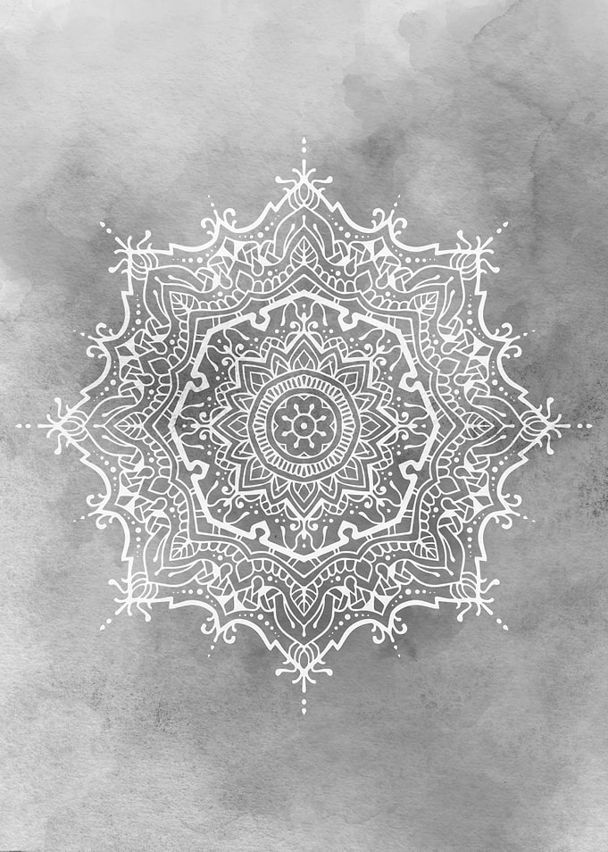 Gray white mandala no472
