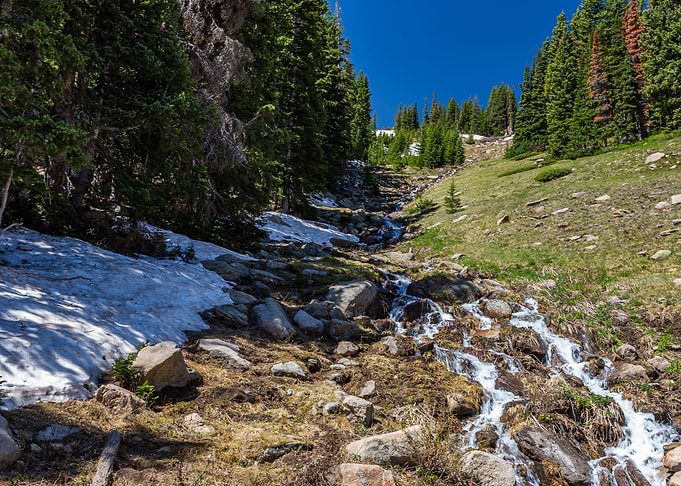 Mountain Snowmelt Cascade