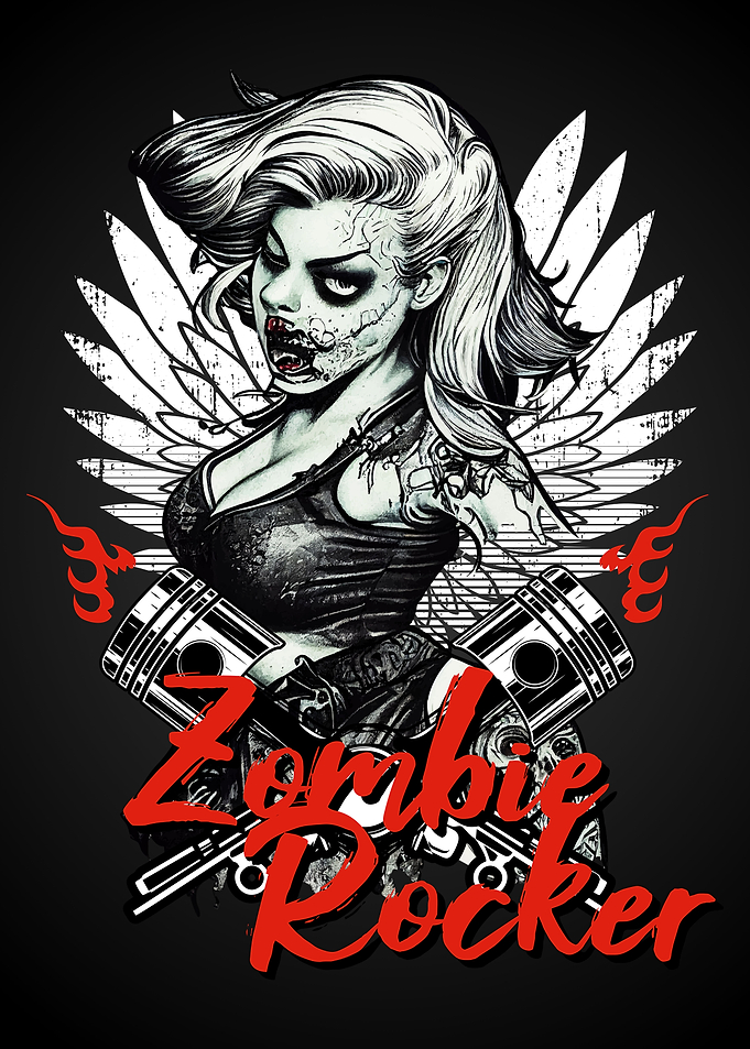 Zombie Rocker Pin Up Girl