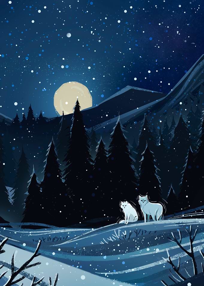 White wolves
