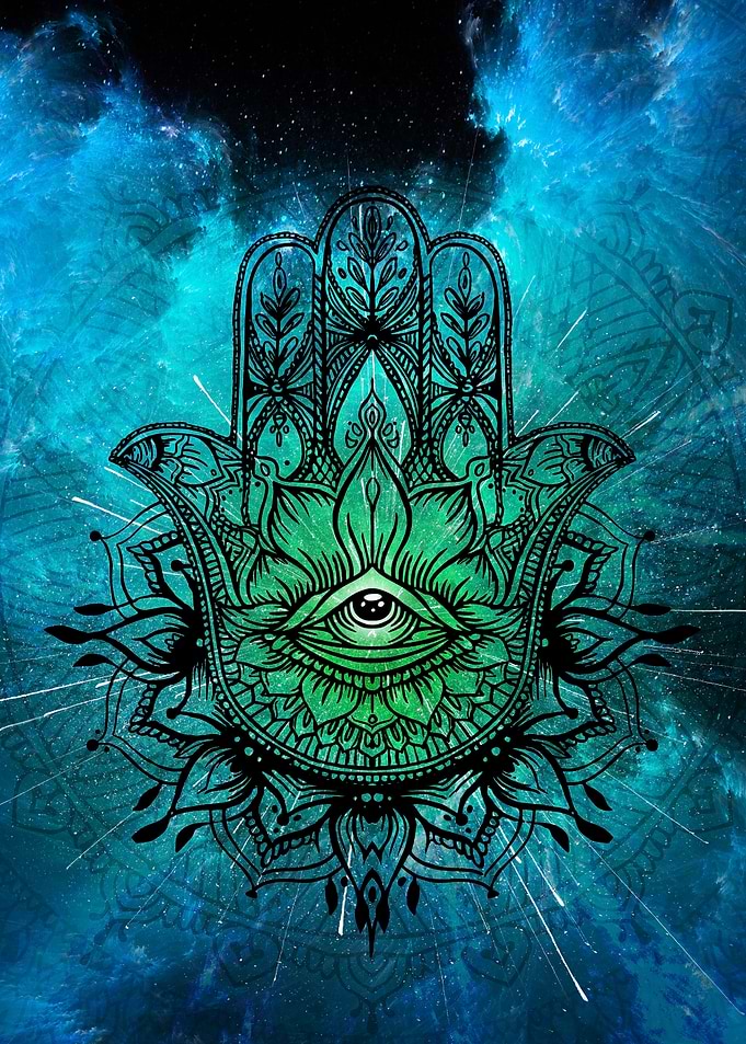 Hamsa surreal mandala