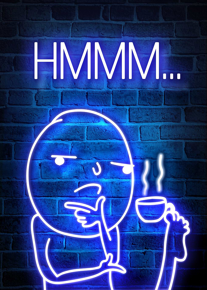 Thinking Coffee cup meme
