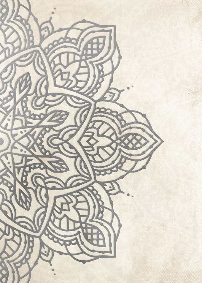Cream gray mandala no 550b