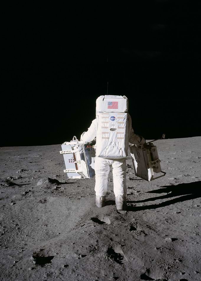 Astronaut Walking on Moon