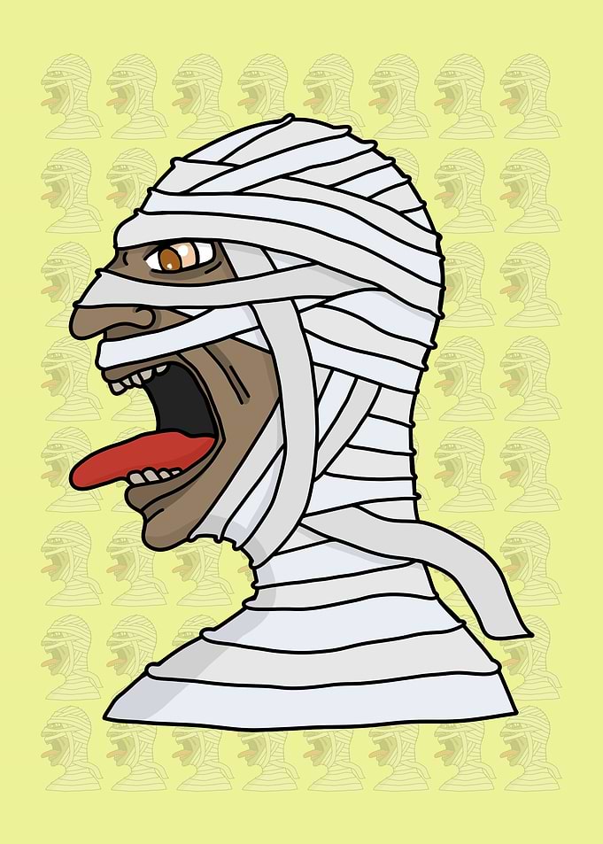 A scary screaming mummy