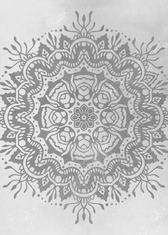 Grey white mandala no633a
