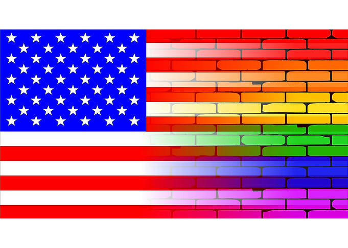 Gay Rainbow American Flag