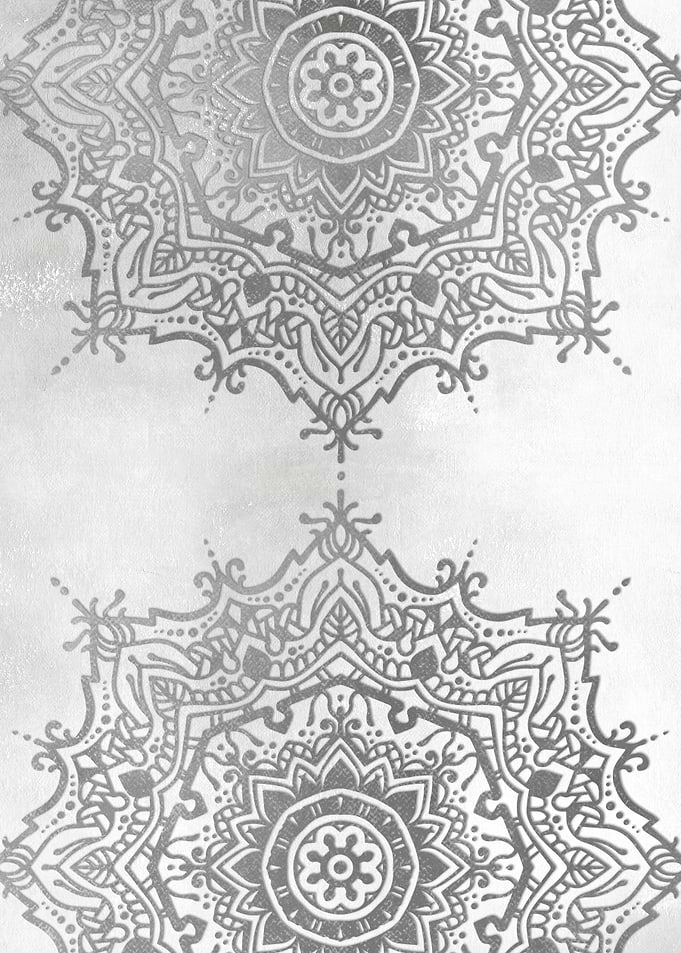Grey white mandala no633b