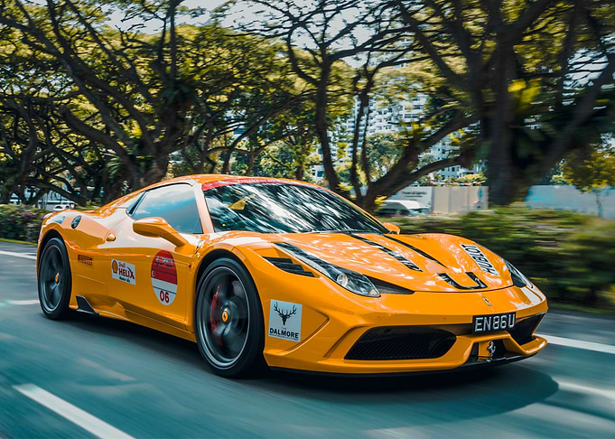 Ferrari on racing track