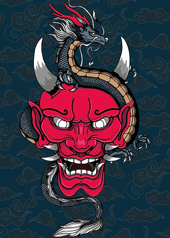 Japanese style Oni dragon