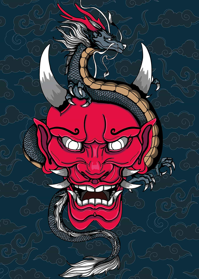 Japanese style Oni dragon