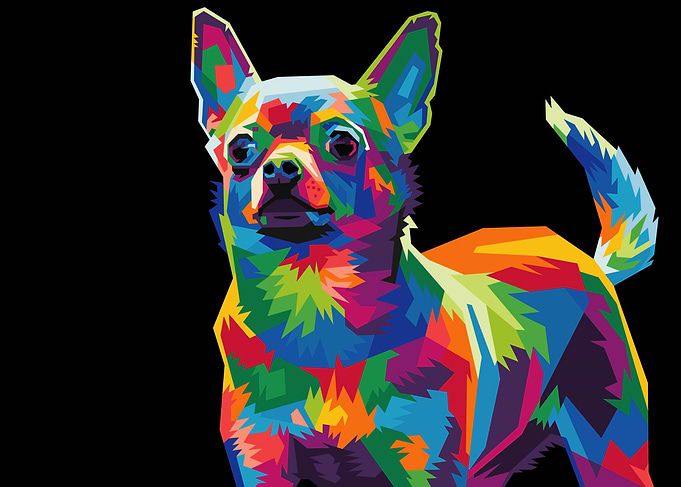 colorful pop art puppy