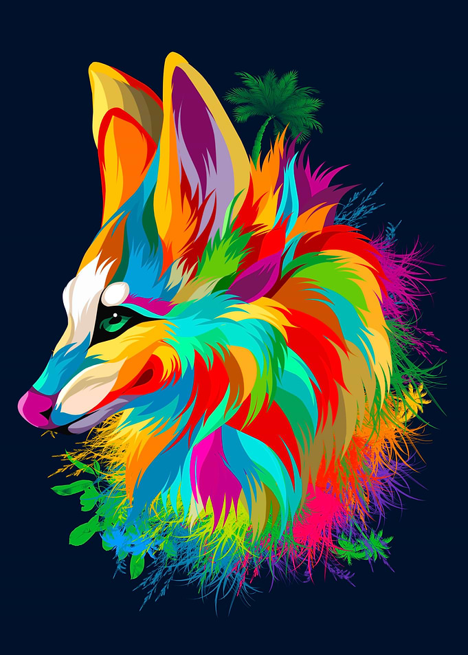 wolf pop art