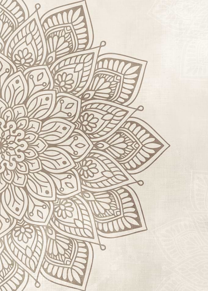 Beige brown mandala no640b