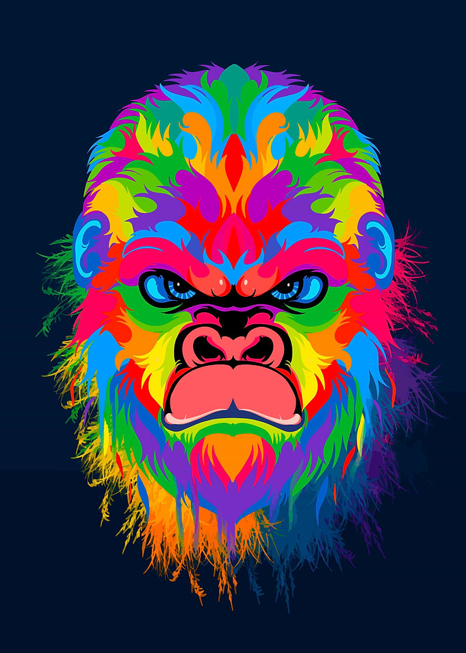 Monkeys apes pop art