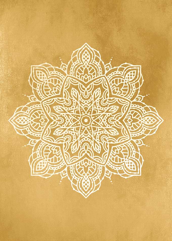 Yellow White Mandala 556b