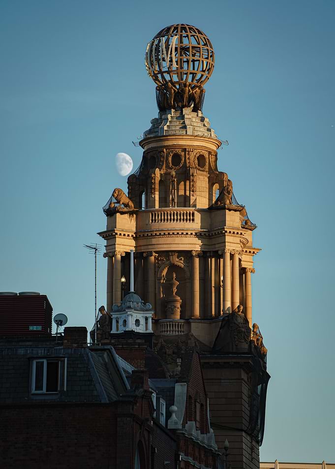 moon and building