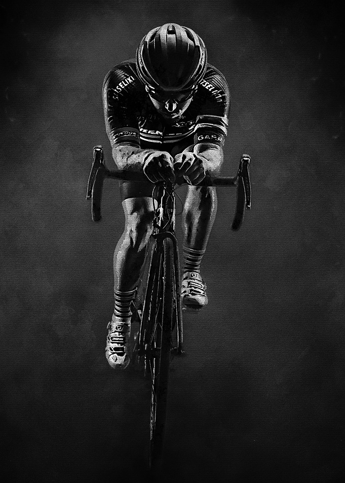 Black Bike Racer Poster