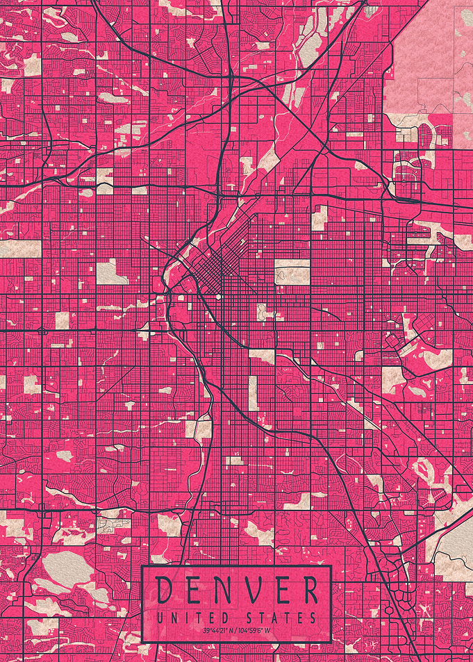 Denver City Map Blossom