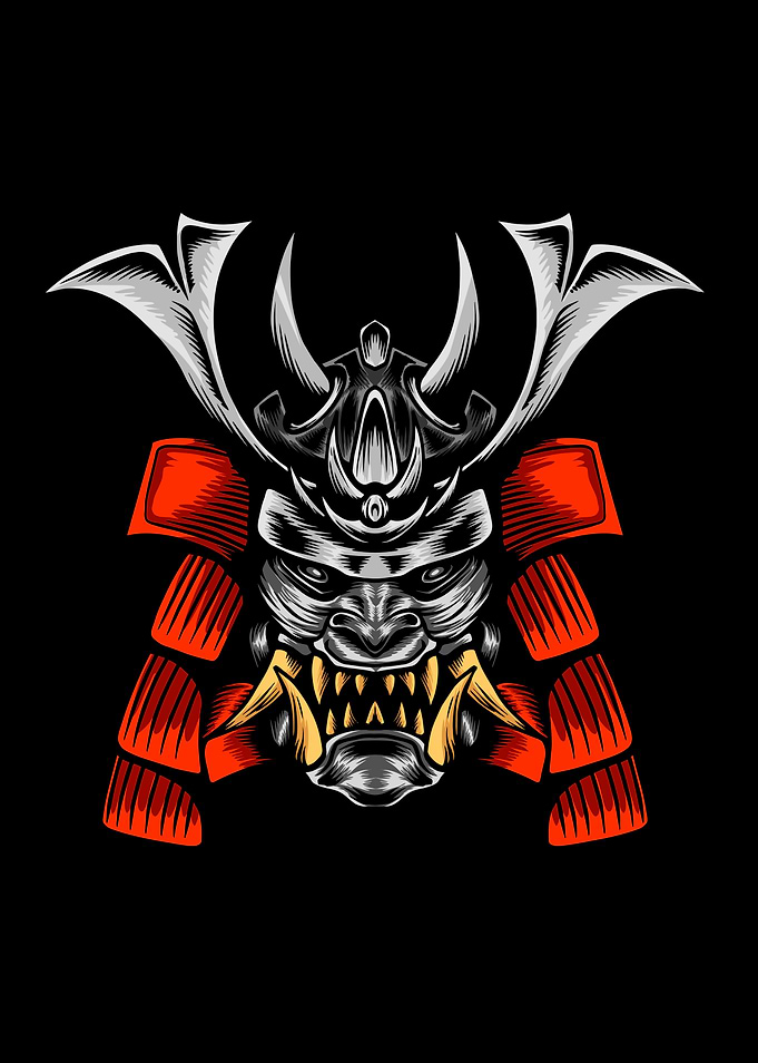 japanese samurai demon red
